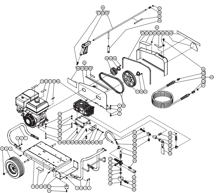 MITM CW-4004-5MGH pressure washer parts and manual